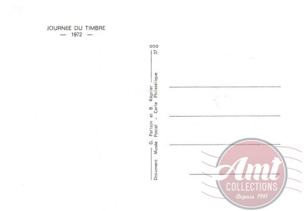 1972	 - 18-03-1972 - 0,50+0,10 - Journée du timbre - Paris - Le facteur rural à bicyclette – Image 2