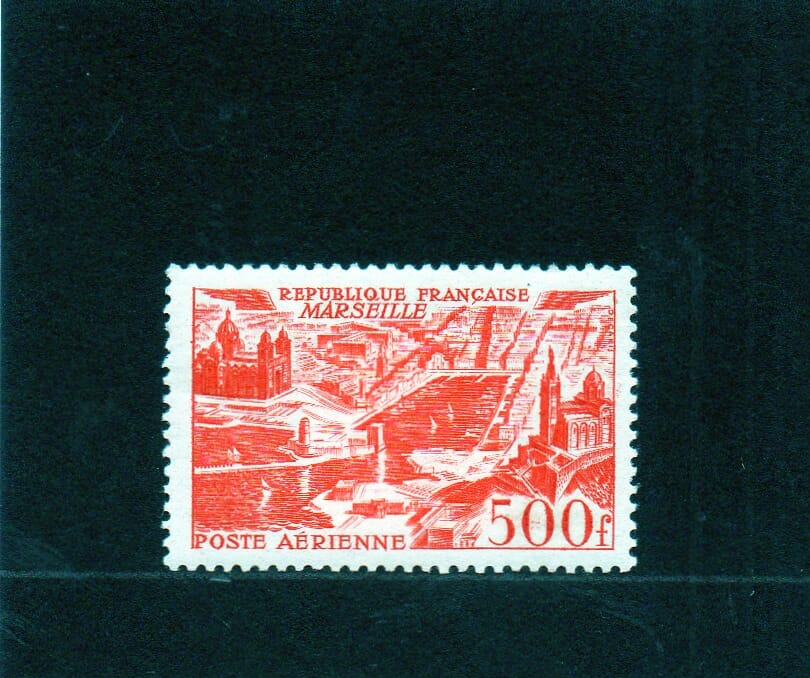 1949 TIMBRE POSTE AERIENNE Bloc de 4 N°27 500f rouge Marseille N** P45 – Au  phil du timbre