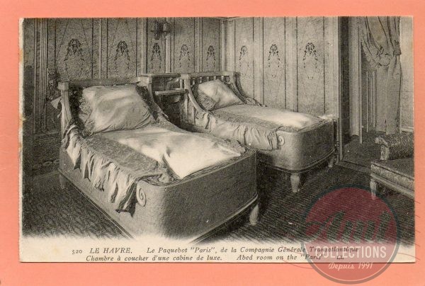 dept 76 - 520 - LE HAVRE - Le Paquebot ''Paris'' de la Compagnie Générale Transatlantique - Chambre à...