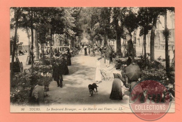 dept 37 - 98 - TOURS - Le Boulevard Béranger - Le Marché aux Fleurs