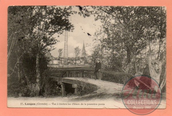 dept 33 - 27 - LANGON - Vue à travers les Obiers de la première ponte