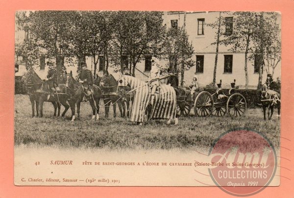 dept 49 - 42 - SAUMUR - Fête de Saint-Georges à l'Ecole de Cavalerie (Sainte-Barbe et Saint-Georges)