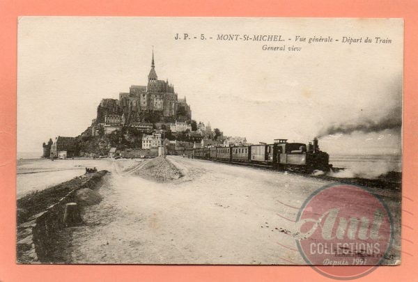 dept 50 - 5 - MONT-SAINT-MICHEL - Vue générale - Départ du Train