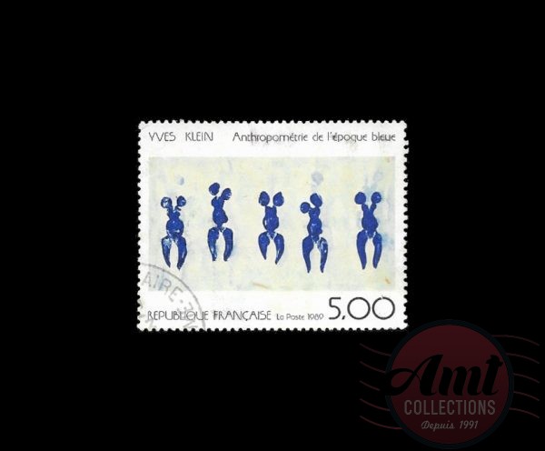 1989 - 5f. - Série artistique. Œuvre d'Yves Klein - France Oblitéré