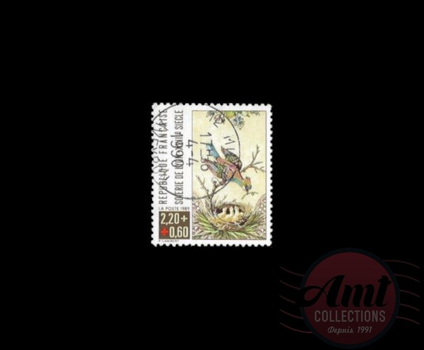 1989 - 2f.20+60c - Au profit de la Croix- Rouge. Motif d'une soierie de Lyon (XVIIIème siècle) - France Oblitéré