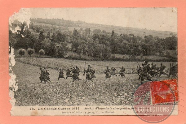 La Grande Guerre 1914 - 18 - Section d'Infanterie chargeant à la baïonnette
