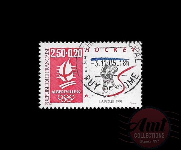 1992 - 2f.50+20c - "Albertville "92". Jeux olympiques d'hiver (VII). Types des T.-P. de 1990 et 1991, avec valeur faciale différente - France Oblitéré