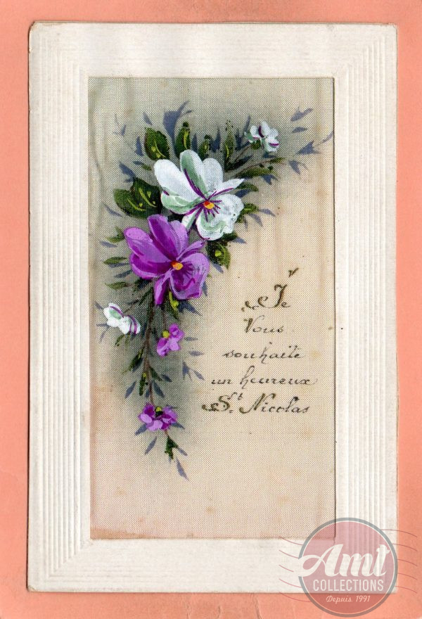 Carte Brodée - Bonne Fête - (12) - Saint-Nicolas